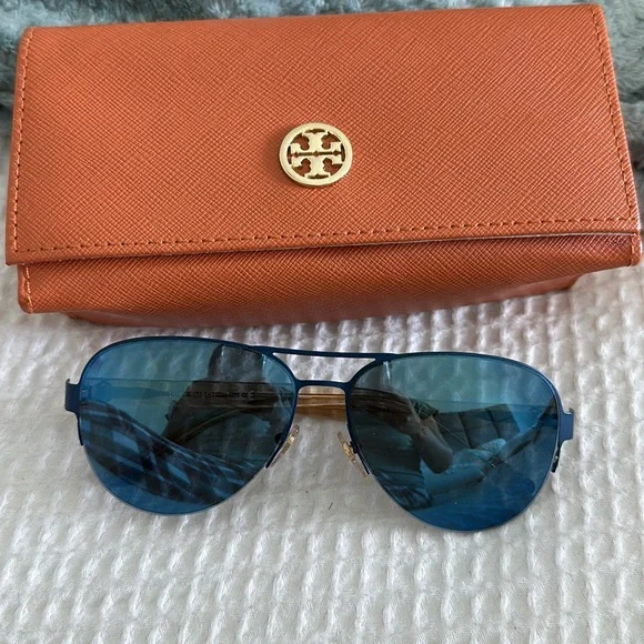 Tory Burch Sunglasses with Original Case - Blue/Black TORY BURCH TY7106 1652/8F Sunglasses Black/Blue main image 4